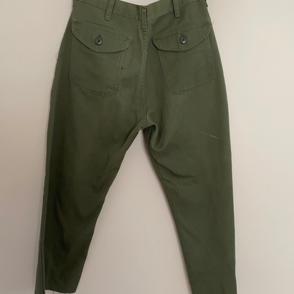 Vintage high waisted army pants with raw hem - Picture 2 of 2